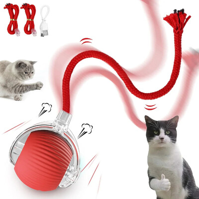 Интерактивни играчки за котки Ball Auto Electric Rolling Ball Toys for Cats/Kitty Pets Smart Automatic Teaser USB Rechargeable