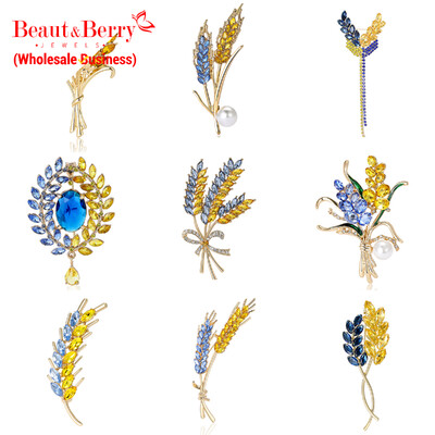 Beaut&Berry nisukõrvaprossid naistele Rhinestone`i sinised ja kollased taimenõelad, 5-värvilised unisex vabaaja aksessuaarid, kingitused