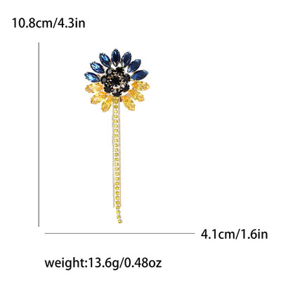 Broșe cu spice de grâu Beaut&Berry pentru femei Ace cu plante cu stras albastru și galben Accesorii casual unisex în 5 culori Cadouri