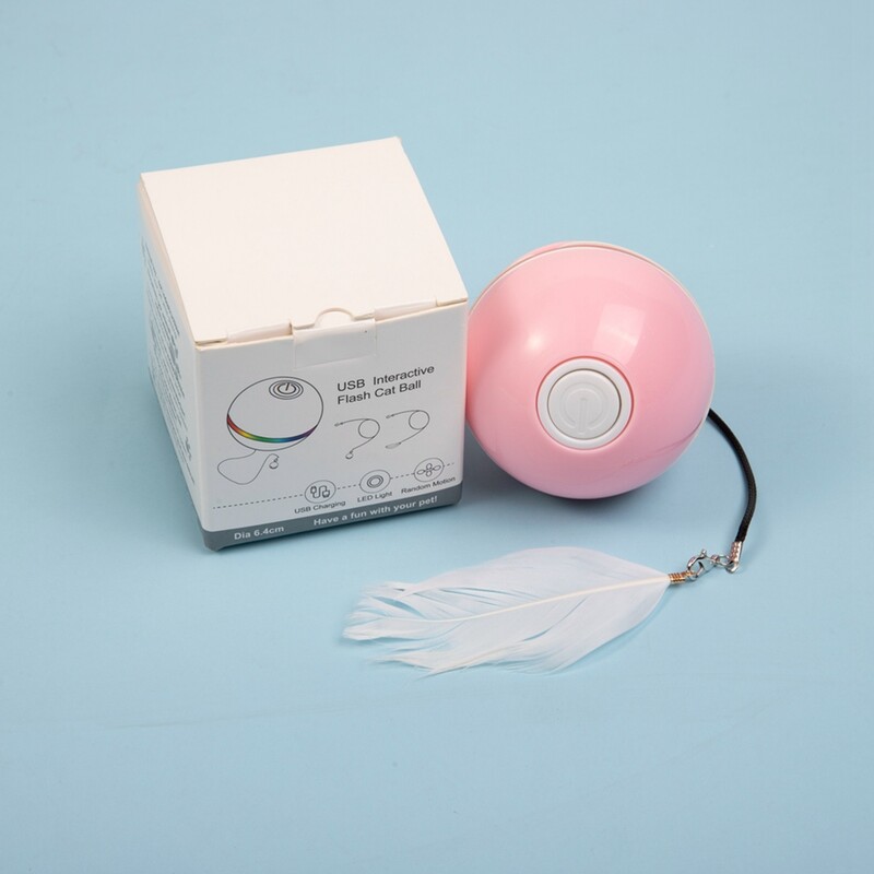 Minge de jucărie interactivă cu LED pentru pisici, 360°, rotativă automată, accesorii pentru pisici, jucării cu funcție de încărcare prin USB.
