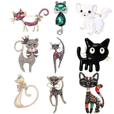 Beaut&Berry mielos emalio sagės katėms moterims Unisex Animal Combo Pins Biuro vakarėlio kasdieniai aksesuarai Dovanos
