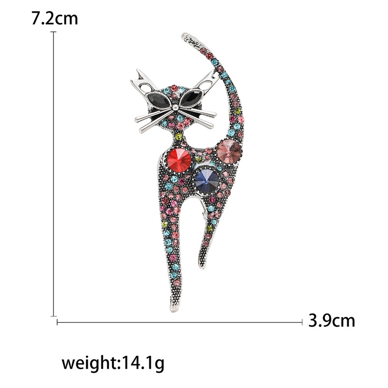 Beaut&Berry jaukas emaljas kaķu saktas sievietēm Unisex dzīvnieku kombinētas piespraudes Biroja ballīšu ikdienas aksesuāri Dāvanas