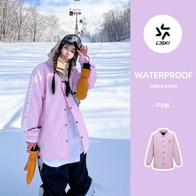 LDSKI ανδρικό γυναικείο μπουφάν για σκι Χειμερινό αδιάβροχο αντιανεμικό κοστούμι σκι με ζεστή ελαστικότητα Snowboard Μπλούζες για χιόνι εξωτερικού χώρου