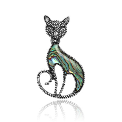 Beaut&Berry Vintage Abalone Shell Kaķu saktas sievietēm Unisex Dragonfly Butterfly Swan Pins Ikdienas aksesuāri Dāvanas