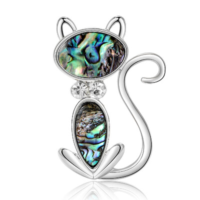 Beaut&Berry Vintage Abalone Shell Kaķu saktas sievietēm Unisex Dragonfly Butterfly Swan Pins Ikdienas aksesuāri Dāvanas