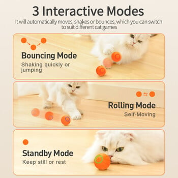 ROJECO Smart Interactive Cat Toys Επαναφορτιζόμενη κυλιόμενη μαγική μπάλα για γάτες κατοικίδιων εσωτερικών χώρων Παίξτε παιχνίδι γατάκι για γάτες Αξεσουάρ γατάκι