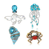 Beaut&Berry Cute Luxury Vintage jūras dzīvnieku saktas Unisex Daudzkrāsainas izvēles piespraudes Ikdienas ballīšu aksesuāri Dāvanas