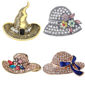 Rhinestone cepures sakta sievietēm unisex emalja ikdienas lietošanai piespraude Biroja ballīte draugs dāvanas rotaslietas aksesuāri