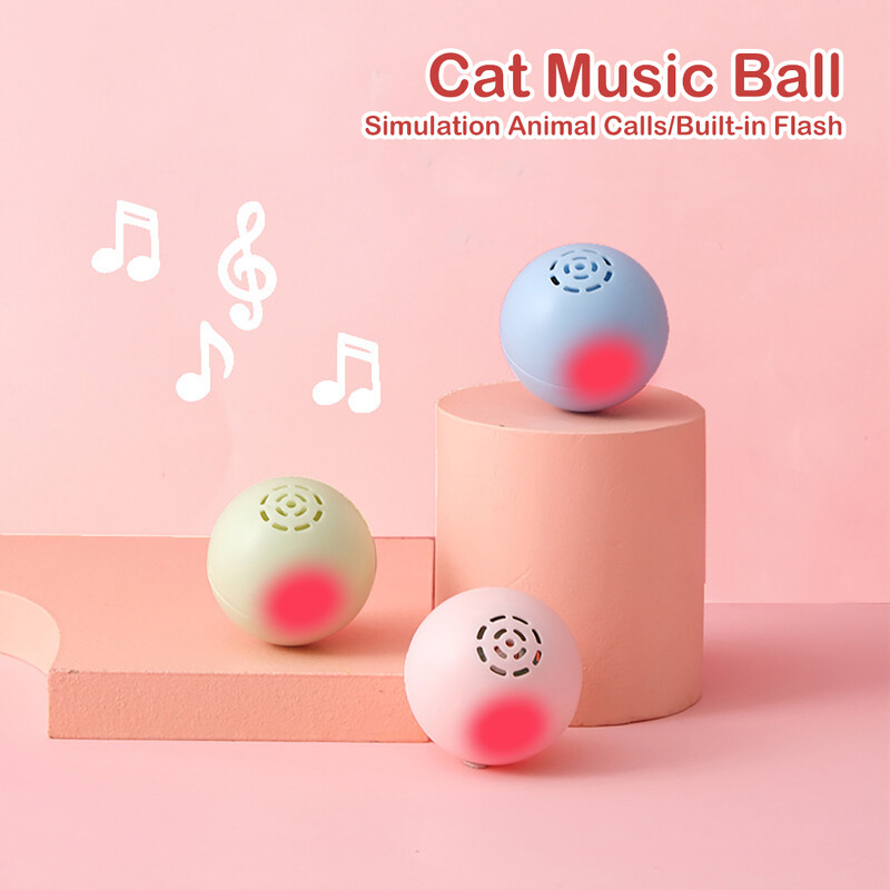 Ķeršanas rotaļlieta Ritošā bumbiņas rotaļlieta ar skaņu gaismu Mājdzīvnieku mūzikas bumbiņu rotaļlieta Kaķēns Interaktīvas apmācības rotaļlietas Kaķēna jautra rotaļlieta