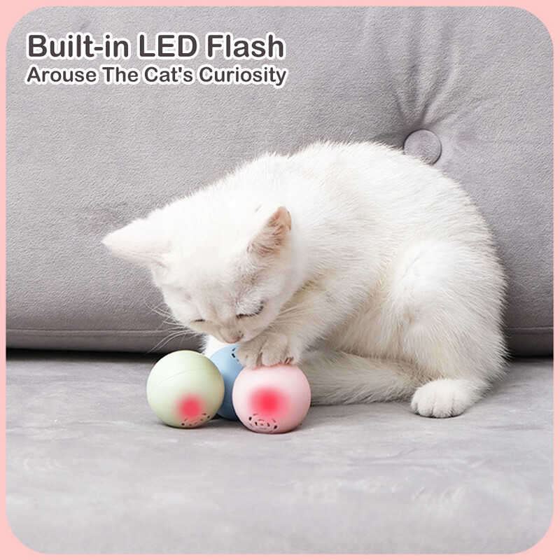 Ķeršanas rotaļlieta Ritošā bumbiņas rotaļlieta ar skaņu gaismu Mājdzīvnieku mūzikas bumbiņu rotaļlieta Kaķēns Interaktīvas apmācības rotaļlietas Kaķēna jautra rotaļlieta