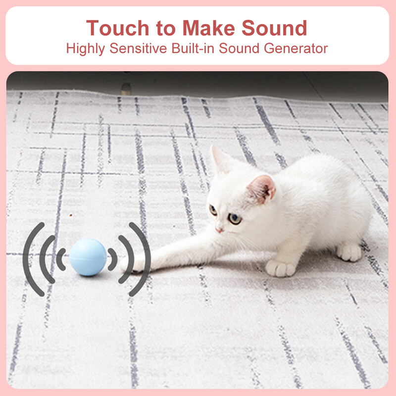 Ķeršanas rotaļlieta Ritošā bumbiņas rotaļlieta ar skaņu gaismu Mājdzīvnieku mūzikas bumbiņu rotaļlieta Kaķēns Interaktīvas apmācības rotaļlietas Kaķēna jautra rotaļlieta