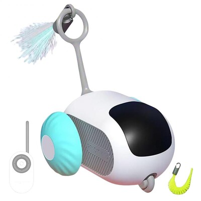 Έξυπνο τηλεχειριστήριο για κατοικίδια-παιχνίδι αυτοκίνητο, ηλεκτρικό ραβδί γάτας με παιχνίδι με μικρό ποντίκι, διαδραστικά προϊόντα γάτας, φόρτιση USB, αυτόματος πιλότος