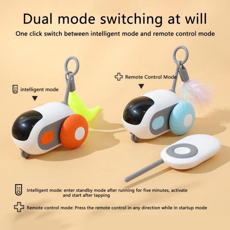 Έξυπνο τηλεχειριστήριο για κατοικίδια-παιχνίδι αυτοκίνητο, ηλεκτρικό ραβδί γάτας με παιχνίδι με μικρό ποντίκι, διαδραστικά προϊόντα γάτας, φόρτιση USB, αυτόματος πιλότος