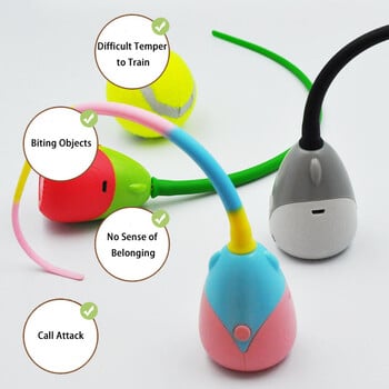 Διαδραστικό παιχνίδι γάτας USB Electric Intelligent Rolling Ball Toy Cats Pet Silicone Automatic Rotate Mouse Tail Kitten Teaser Stick