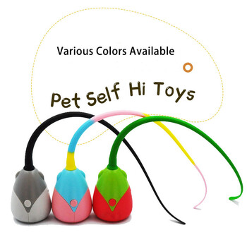 Διαδραστικό παιχνίδι γάτας USB Electric Intelligent Rolling Ball Toy Cats Pet Silicone Automatic Rotate Mouse Tail Kitten Teaser Stick