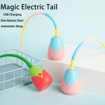 Διαδραστικό παιχνίδι γάτας USB Electric Intelligent Rolling Ball Toy Cats Pet Silicone Automatic Rotate Mouse Tail Kitten Teaser Stick