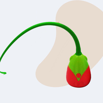 Jucărie interactivă pentru pisici USB electrică inteligentă cu bile de rulare jucărie pentru pisici de companie din silicon Rotire automată cu coada șoarecelui pisicuță teaser stick