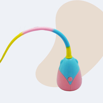 Jucărie interactivă pentru pisici USB electrică inteligentă cu bile de rulare jucărie pentru pisici de companie din silicon Rotire automată cu coada șoarecelui pisicuță teaser stick