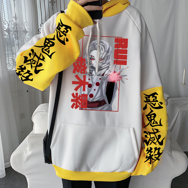 Demon Slayer Anime Hanorace Harajuku Kimetsu No Yaiba Rui Cool Manga Bărbați Streetwear Casual Oversized Bărbați Femei Iarna Hanorace