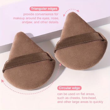 12 τμχ Powder Puff Triangle Face Makeup Cosmetic for Loose Powder Μαλακό που πλένεται επαναχρησιμοποιούμενο σφουγγάρι για υγρό στεγνό εργαλείο μακιγιάζ