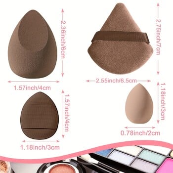 12 τμχ Powder Puff Triangle Face Makeup Cosmetic for Loose Powder Μαλακό που πλένεται επαναχρησιμοποιούμενο σφουγγάρι για υγρό στεγνό εργαλείο μακιγιάζ