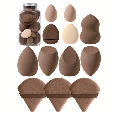 12 τμχ Powder Puff Triangle Face Makeup Cosmetic for Loose Powder Μαλακό που πλένεται επαναχρησιμοποιούμενο σφουγγάρι για υγρό στεγνό εργαλείο μακιγιάζ