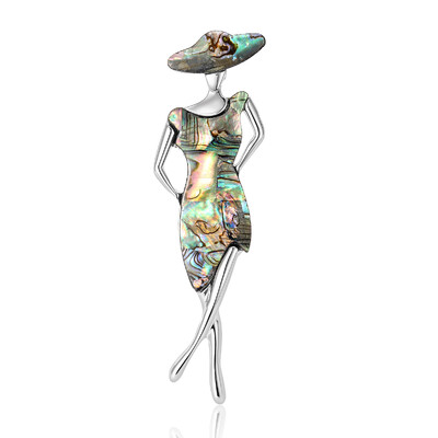 Naturaalsed Abalone Shell prossid naistele Unisex ristikheina lillega paabulinnu nõelad vabaaja aksessuaarid kingitused
