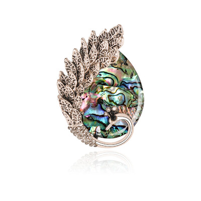 Naturaalsed Abalone Shell prossid naistele Unisex ristikheina lillega paabulinnu nõelad vabaaja aksessuaarid kingitused