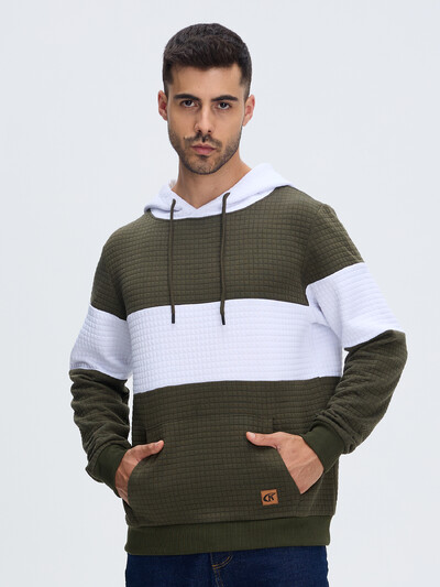 Muške jesenske ležerne majice s kapuljačom Pulover s uzicom Trenirka Trenirka s kapuljačom Ulična odjeća s kariranim jacquardom