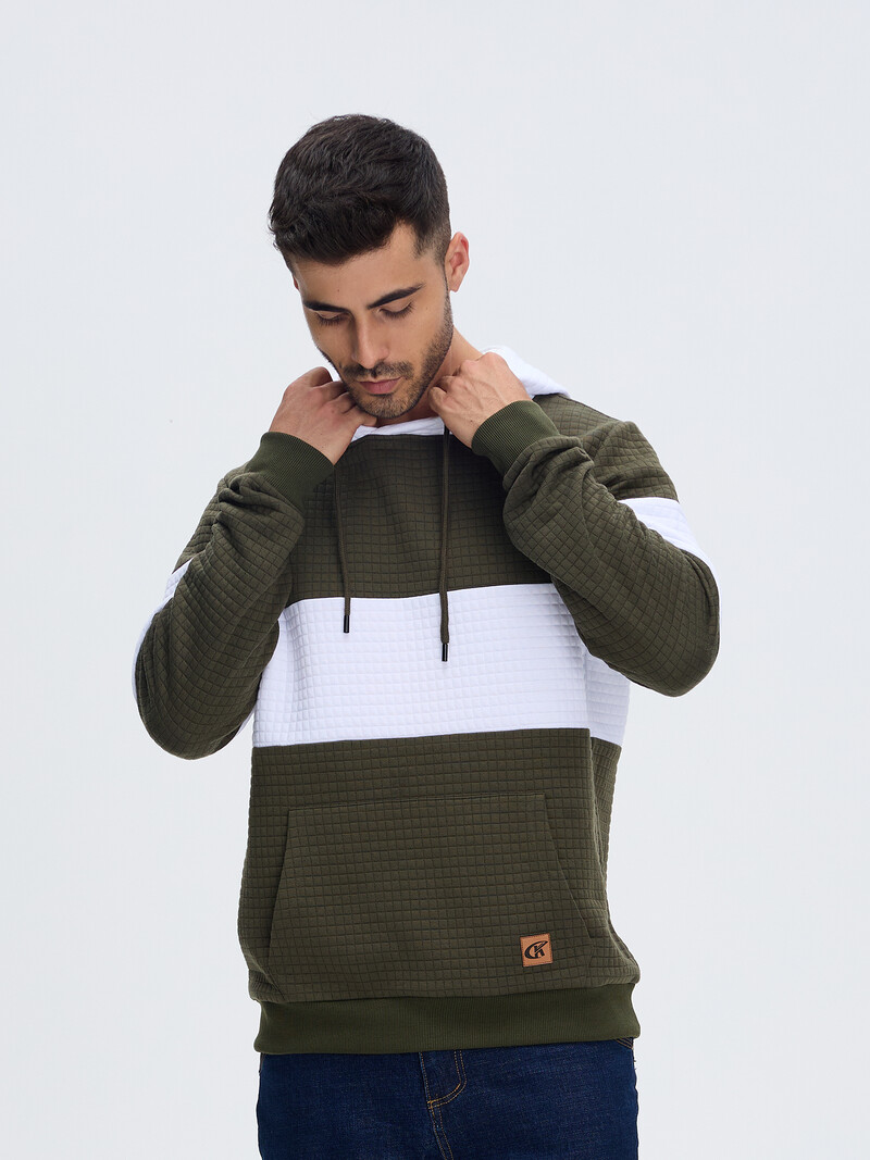 Muške jesenske ležerne majice s kapuljačom Pulover s uzicom Trenirka Trenirka s kapuljačom Ulična odjeća s kariranim jacquardom