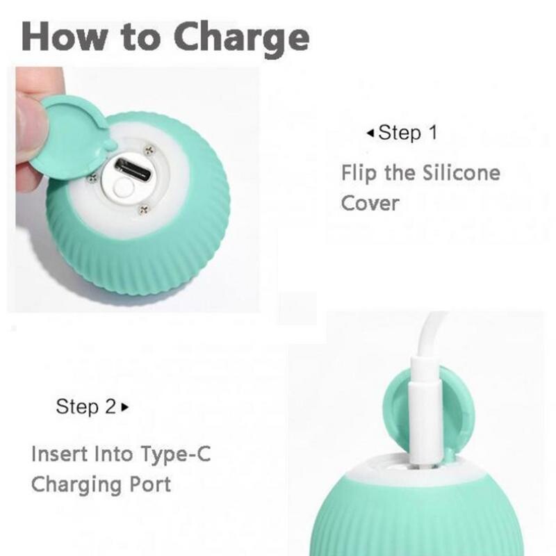 USB töltő kisállatjátékok Pet Ball Intelligens elkerülés Automatikusan mozgó macskagolyós játék Automatikusan guruló robot macska cica mozgó játék