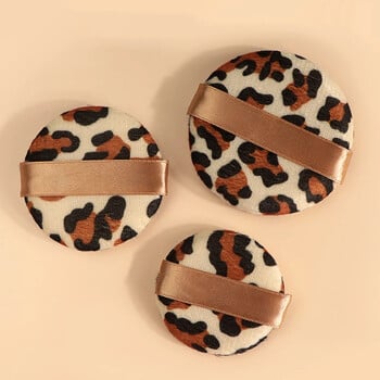 2 τμχ Leopard Print Foundation Sponge Powder Puff Beauty Blender Πλένεται αξεσουάρ μακιγιάζ Επαναχρησιμοποιούμενο σφουγγάρι