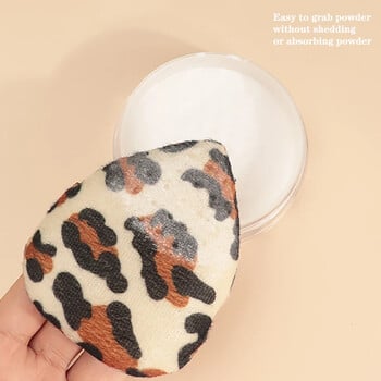 2 τμχ Leopard Print Foundation Sponge Powder Puff Beauty Blender Πλένεται αξεσουάρ μακιγιάζ Επαναχρησιμοποιούμενο σφουγγάρι