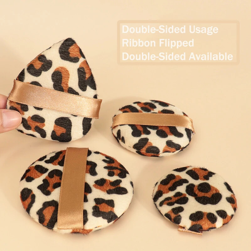 2 kom Leopard Print Foundation Puff Puff Puff Beauty Blender Periv pribor za šminku Spužvica za višekratnu upotrebu