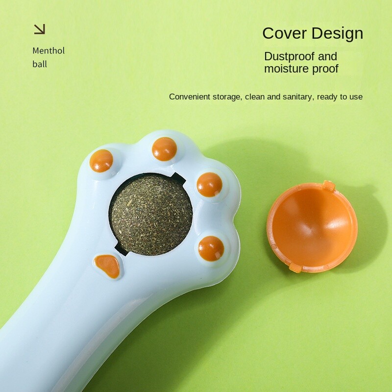 Pisici rotative cu bile de catnip Sucker de perete Lick Treat Jucării Contail Catnip Mingi de zahăr Jucării inteligente pentru pisici Minge interactivă Pisici Jucărie de mentă