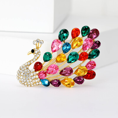 Γυναικείες καρφίτσες από στρας Peacock Bird Unisex Καρφίτσες για ζώα Πολύχρωμα αξεσουάρ casual party Δώρα