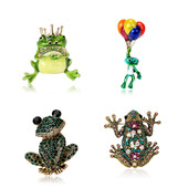 Slatki žablji broševi sa kamenčićima za žene, uniseks emajl, igle sa životinjama, uredski dodaci za zabavu, ležerni pokloni