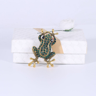 Slatki žablji broševi sa kamenčićima za žene, uniseks emajl, igle sa životinjama, uredski dodaci za zabavu, ležerni pokloni