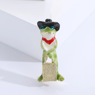 Slatki žablji broševi sa kamenčićima za žene, uniseks emajl, igle sa životinjama, uredski dodaci za zabavu, ležerni pokloni