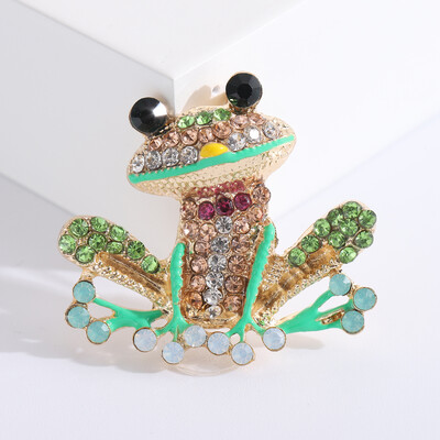 Slatki žablji broševi sa kamenčićima za žene, uniseks emajl, igle sa životinjama, uredski dodaci za zabavu, ležerni pokloni