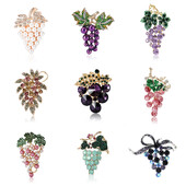 Kristalni broševi od grožđa za žene Unisex Igle za biljke s voćem Višebojni dostupni ležerni dodaci za zabave Darovi