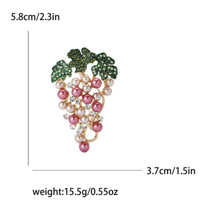 Kristalni broševi od grožđa za žene Unisex Igle za biljke s voćem Višebojni dostupni ležerni dodaci za zabave Darovi