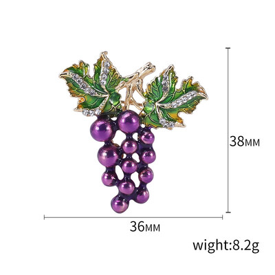 Kristalni broševi od grožđa za žene Unisex Igle za biljke s voćem Višebojni dostupni ležerni dodaci za zabave Darovi