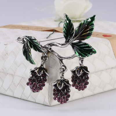 Kristalni broševi od grožđa za žene Unisex Igle za biljke s voćem Višebojni dostupni ležerni dodaci za zabave Darovi