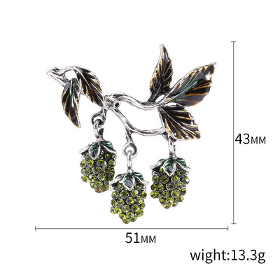 Kristalni broševi od grožđa za žene Unisex Igle za biljke s voćem Višebojni dostupni ležerni dodaci za zabave Darovi