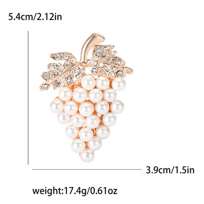 Kristalni broševi od grožđa za žene Unisex Igle za biljke s voćem Višebojni dostupni ležerni dodaci za zabave Darovi