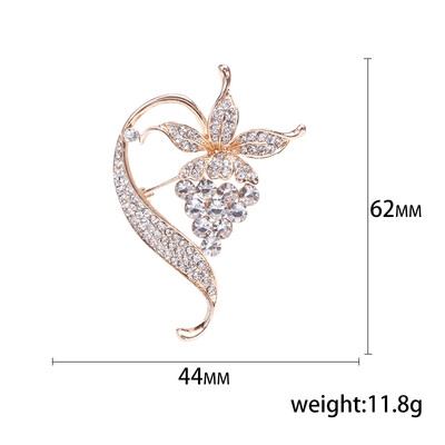 Kristalni broševi od grožđa za žene Unisex Igle za biljke s voćem Višebojni dostupni ležerni dodaci za zabave Darovi