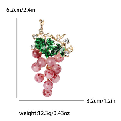 Kristalni broševi od grožđa za žene Unisex Igle za biljke s voćem Višebojni dostupni ležerni dodaci za zabave Darovi