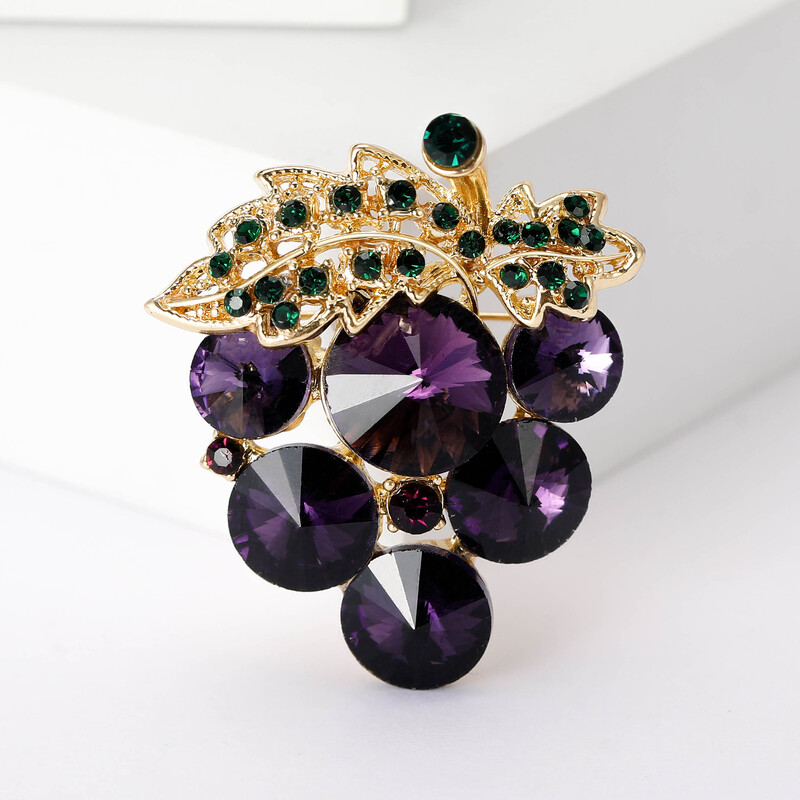 Kristalni broševi od grožđa za žene Unisex Igle za biljke s voćem Višebojni dostupni ležerni dodaci za zabave Darovi