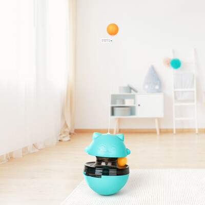 Tumbler pentru animale de companie 2 în 1 Jucărie pentru mâncăruri, minge pentru pisici, hrănire lentă, jucărie educațională, consumabile pentru antrenament pentru animale de companie